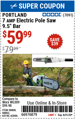 9.5 In. 7 Amp Corded Electric Pole Saw