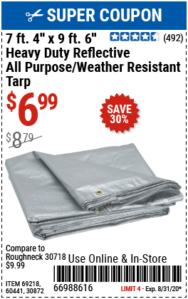 7 ft. 4 in. x 9 ft. 6 in. Silver/Heavy Duty Reflective All Purpose/Weather Resistant Tarp