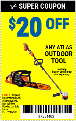 $20 off any Atlas Outdoor Bare Tool