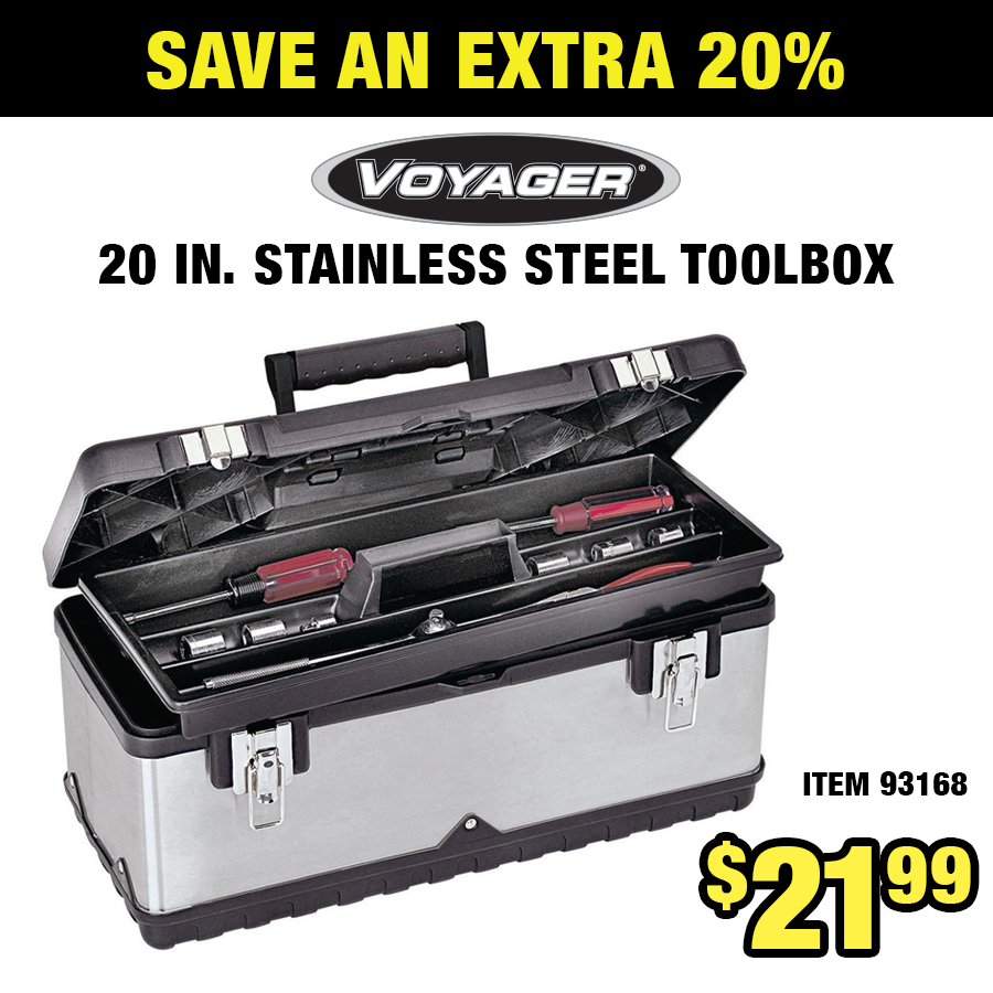 Get 20 Off Voyager 20 in. Stainless Steel Toolbox Harbor Freight