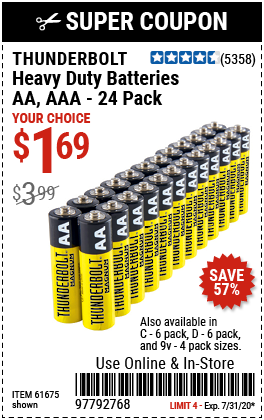 AA Heavy Duty Batteries, 24 Pk.