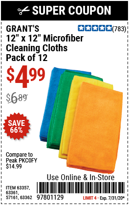Microfiber Cleaning Cloth 12 in. x 12 in., 12 Pk.