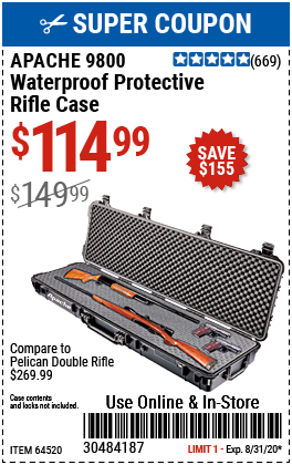9800 Weatherproof Protective Rifle Case - Long Black