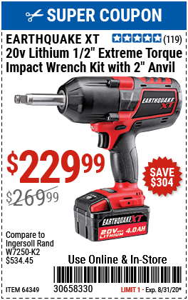 20V Max Lithium 1/2 in. Cordless Xtreme Torque Impact Wrench with 2 in. Anvil Kit