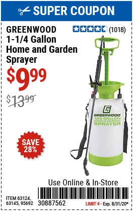 1-1/4 gallon Home and Garden Sprayer