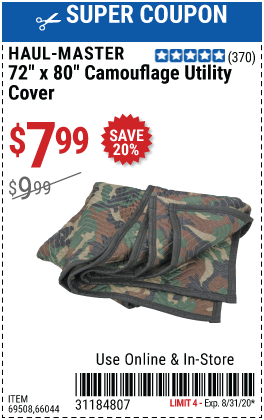 72 in. x 80 in. Camouflage Utility Cover