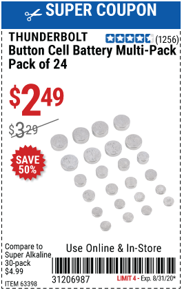 Button Cell Battery Multi-Pack, 24 Pk.