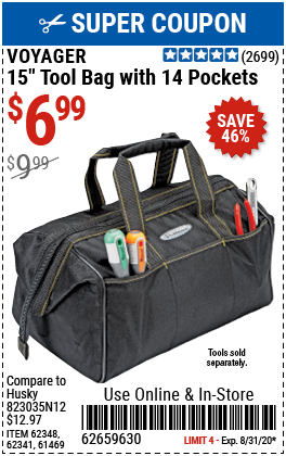 15 in. Tool Bag with 14 Pockets