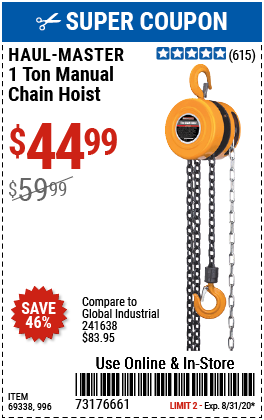 1 ton Manual Chain Hoist