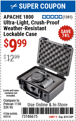 1800 Weatherproof Protective Case  –  Small