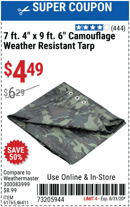 7 ft. 4 in. x 9 ft. 6 in. Camouflage All Purpose/Weather Resistant Tarp