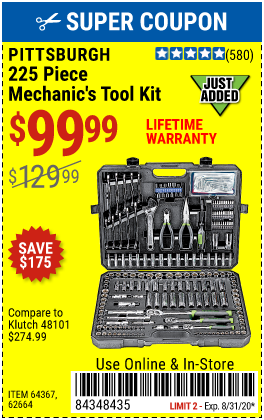 Mechanic's Tool Kit 225 Pc.