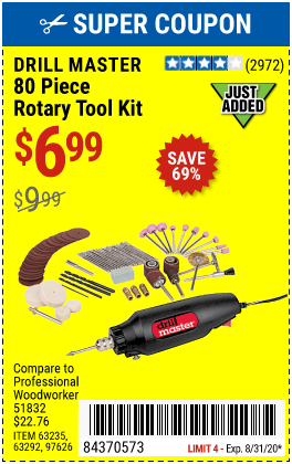 Rotary Tool Kit, 80 Pc.