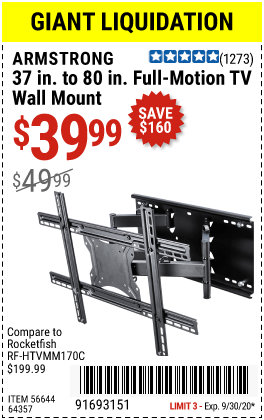 37 in. to 80 in. Full-Motion TV Wall Mount