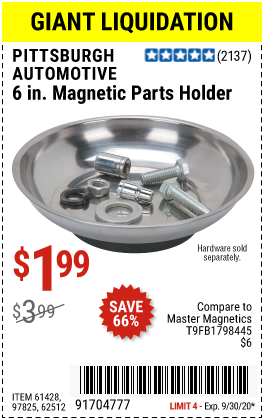 6 in. Magnetic Parts Holder