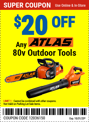 $20 off Any Atlas 80V Tool only