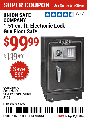 1.51 cu. ft. Electronic Lock Gun Floor Safe