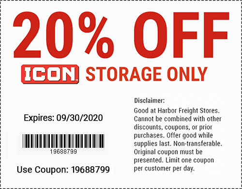Off Icon Storage Valid Through 9 30 Harbor Freight Coupons