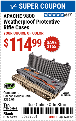9800 Weatherproof Protective Rifle Case - Long Tan