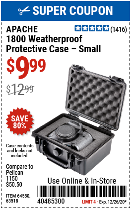 1800 Weatherproof Protective Case – Small