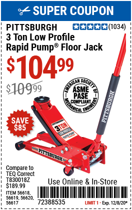 3 Ton Low Profile Rapid Pump® Floor Jack