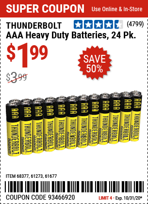 AAA Heavy Duty Batteries, 24 Pk.