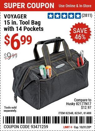 15 in. Tool Bag with 14 Pockets