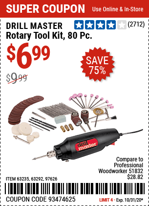 Rotary Tool Kit, 80 Pc.
