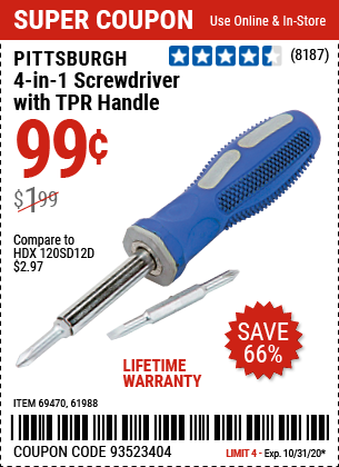 4-in-1 Screwdriver with TPR Handle