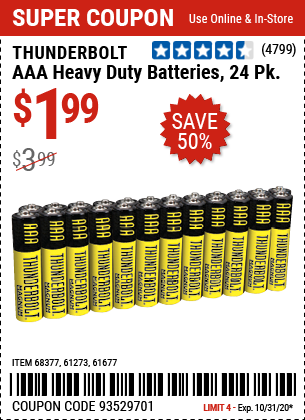 AAA Heavy Duty Batteries, 24 Pk.