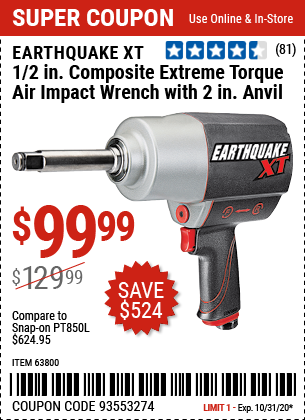 1/2 in. Composite Xtreme Torque Air Impact Wrench with 2 in. Anvil