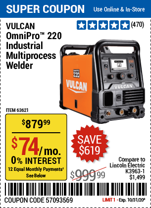OmniPro™ 220 Industrial Multiprocess Welder with 120/240 Volt Input