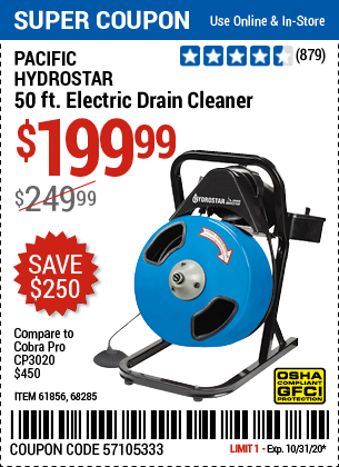 50 ft. Compact Electric Drain Cleaner