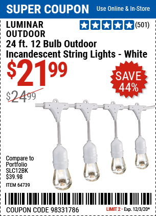 Harbor Freight Outdoor String Lights 