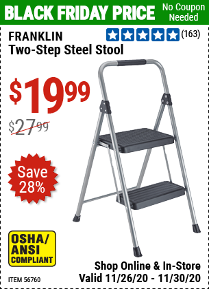 FRANKLIN Two-Step Steel Stool for $19.99 – Harbor Freight Coupons