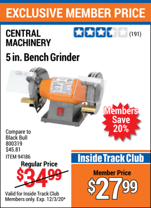 Harbor freight deals mini bench grinder