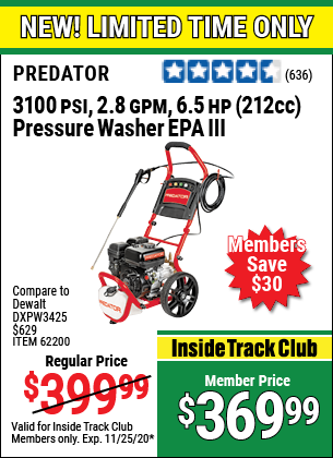 Predator 3100 deals psi 2.8 gpm