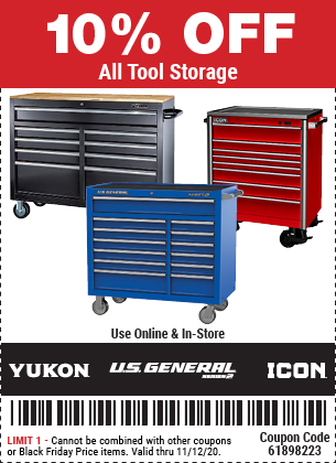 10 Off All Tool Storage Now Through 11 12 Harbor Freight Coupons