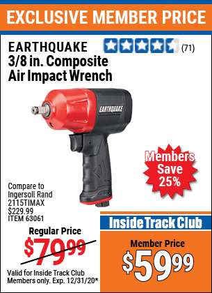 Earthquake 3/8 Professional Air Impact Wrench 
