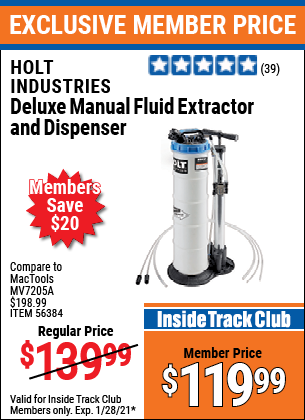 HOLT INDUSTRIES Deluxe Manual Fluid Extractor And Dispenser for $119.99 – Harbor  Freight Coupons
