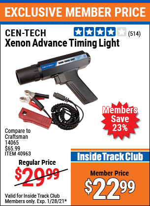 Cen Tech Xenon Advance Timing Light For 22 99 Harbor Freight Coupons