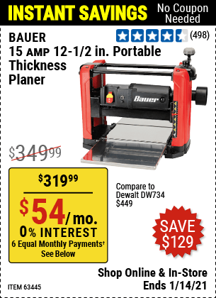 Bauer 15 deals amp thickness planer