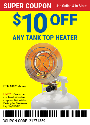 $10 off Any Tank top Heater (2 sku)