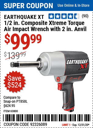 1/2 in. Composite Xtreme Torque Air Impact Wrench with 2 in. Anvil