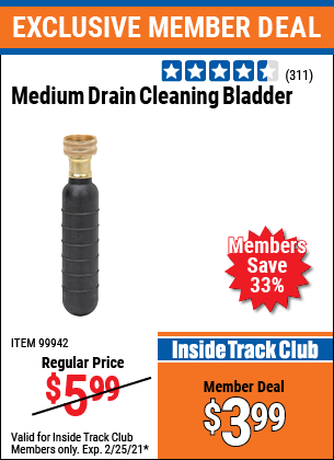 New Medium Drain Cleaning Bladder Unclogs Drains without Harsh Chemicals