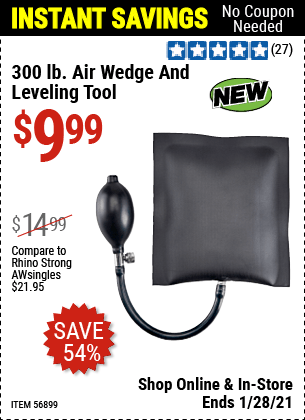 300 Lb. Air Wedge And Leveling Tool for $9.99 – Harbor Freight