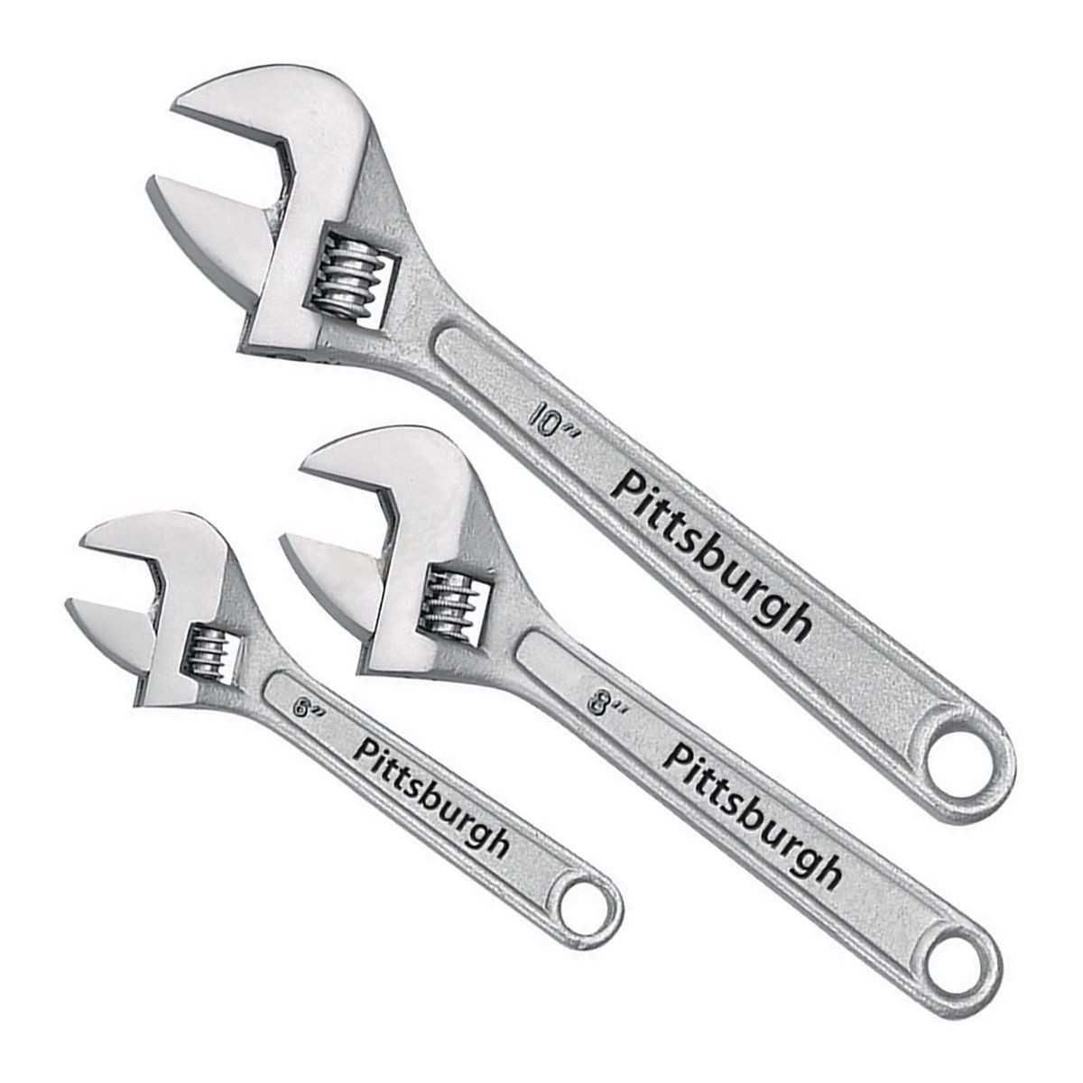 PITTSBURGH 3 Pc Adjustable Wrench Set - Item 47099 / 60691 / 63716 / 69543