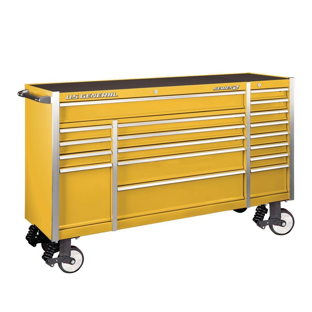 U.S. GENERAL 72 In. X 22 In. Triple Bank Roller Cabinet – Yellow – Item 56118