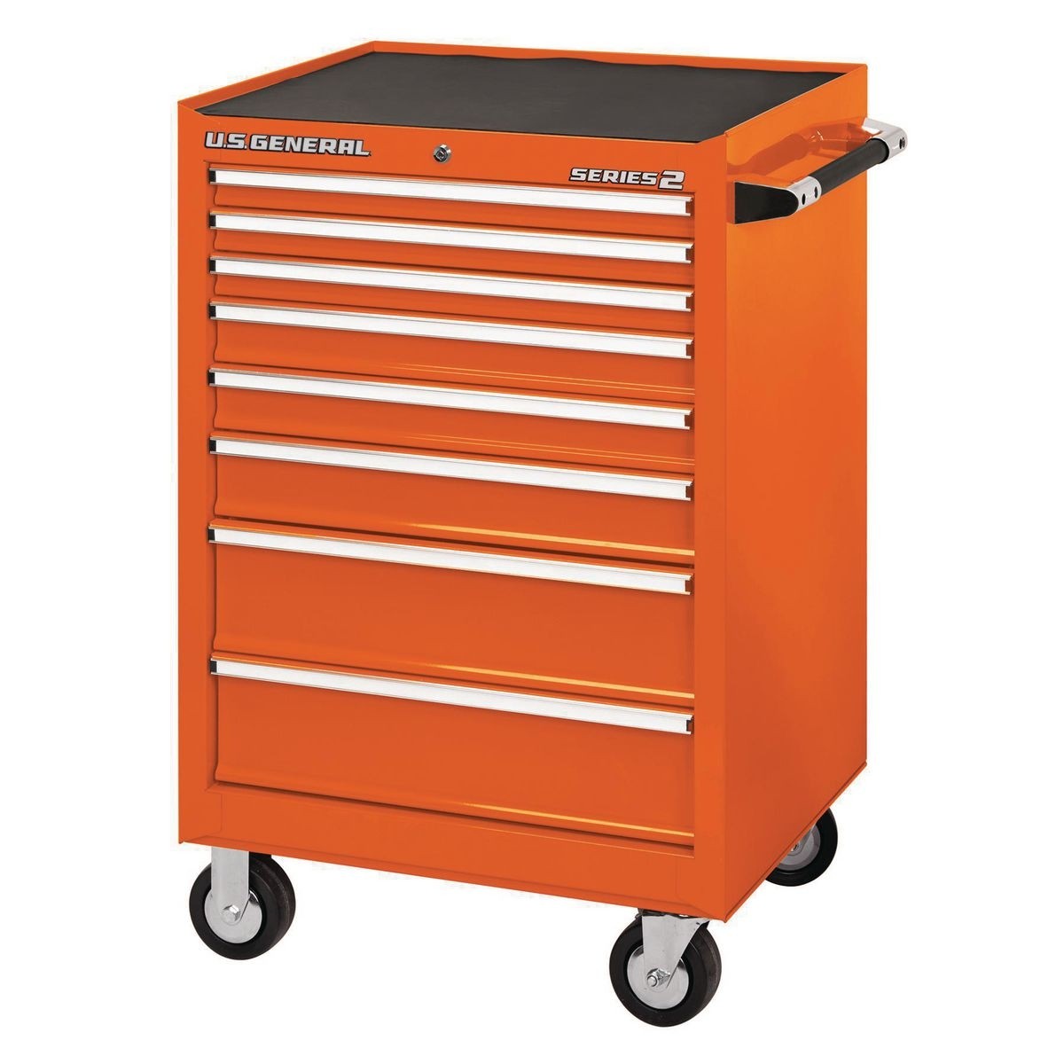 U.S. GENERAL 26 In. X 22 In. Single Bank Roller Cabinet – Orange – Item 56235 / 56105