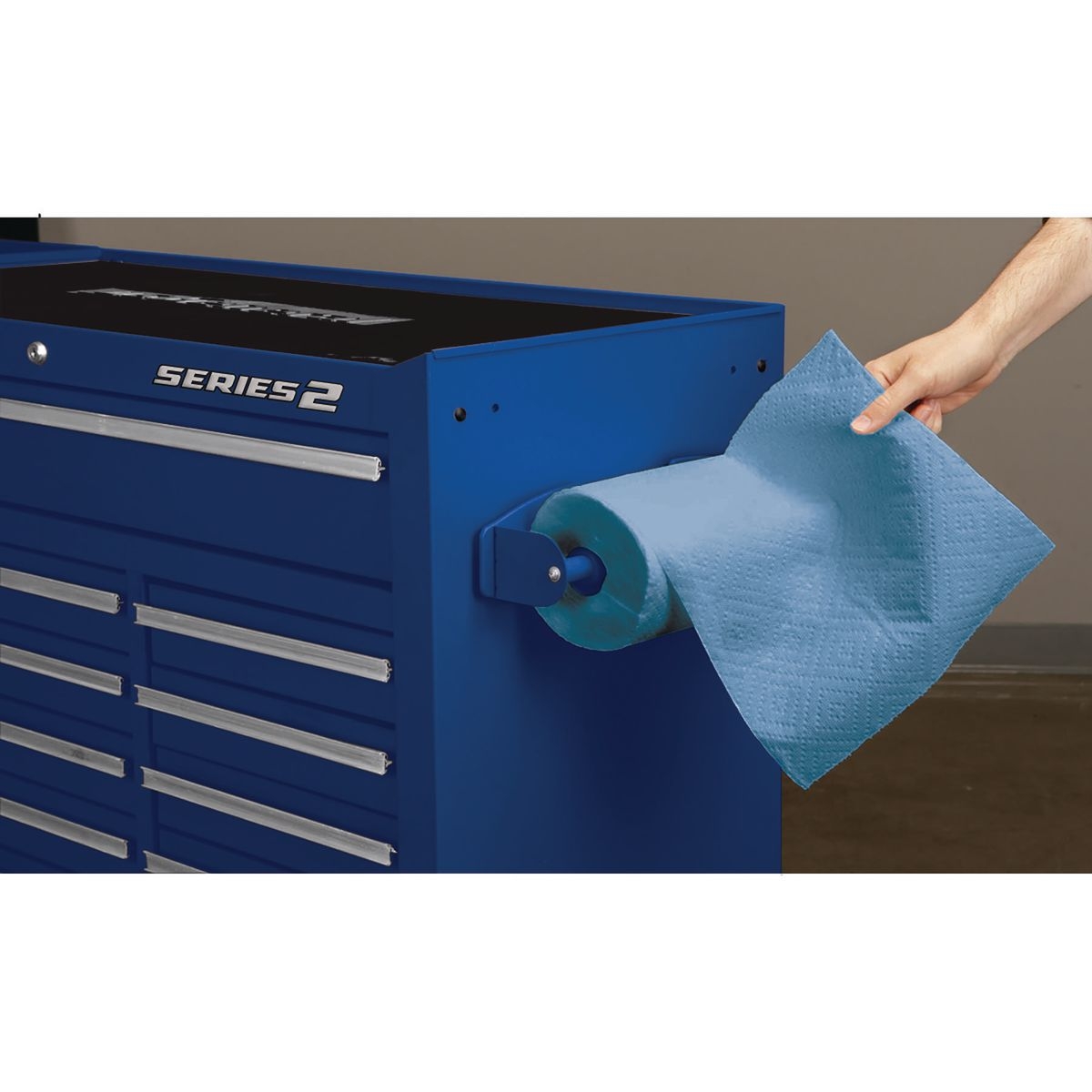U.S. GENERAL Magnetic Paper Towel Holder - Blue - Item 56454